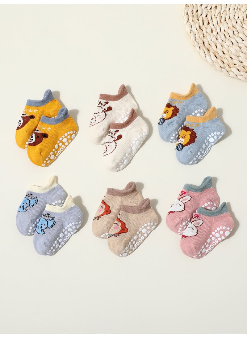 MsAnya 12 Pairs Anti Slip Toddler Ankle Socks with Non Skid Grips for baby Kids Boys Girls，Breathable Low Cut Anti Skid for Kids (animal 1-2 year low cut) - Image 3